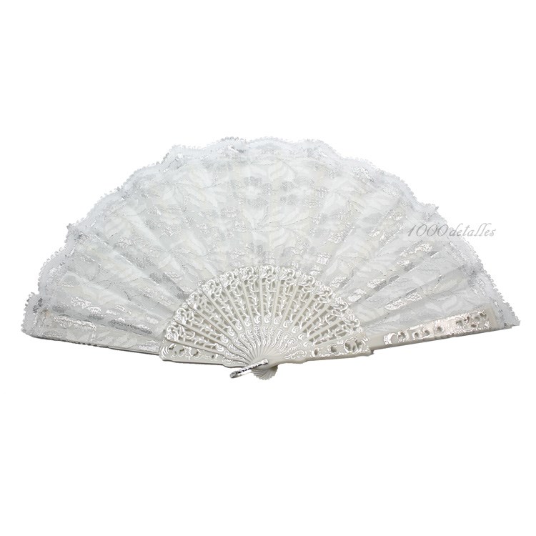 Abanico blanco de novia