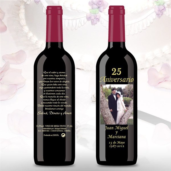 Botella de Vino con foto 25 aniversario (1)