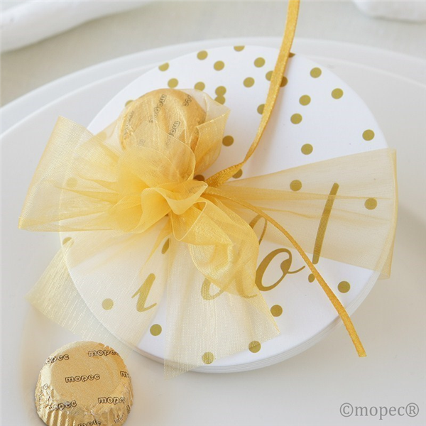 6 Posavasos con lazo y torino de chocolate