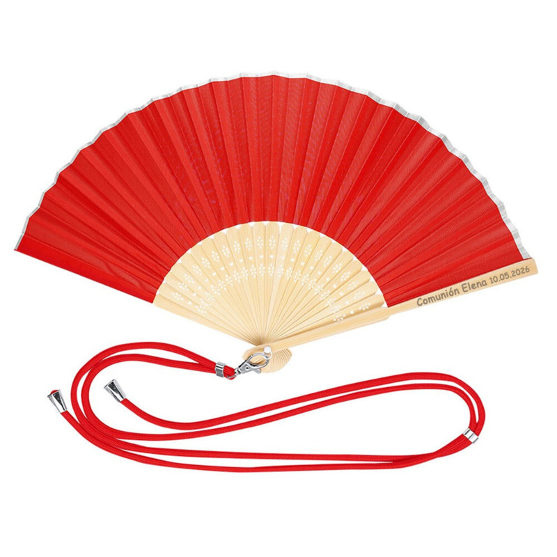 Abanico de bambú con cordón (1)
