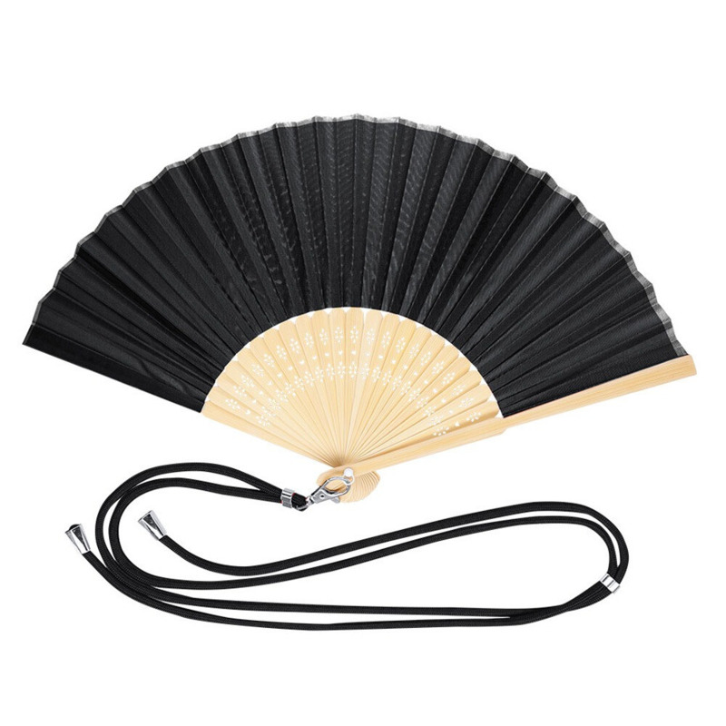 Abanico de bambú con cordón (7)