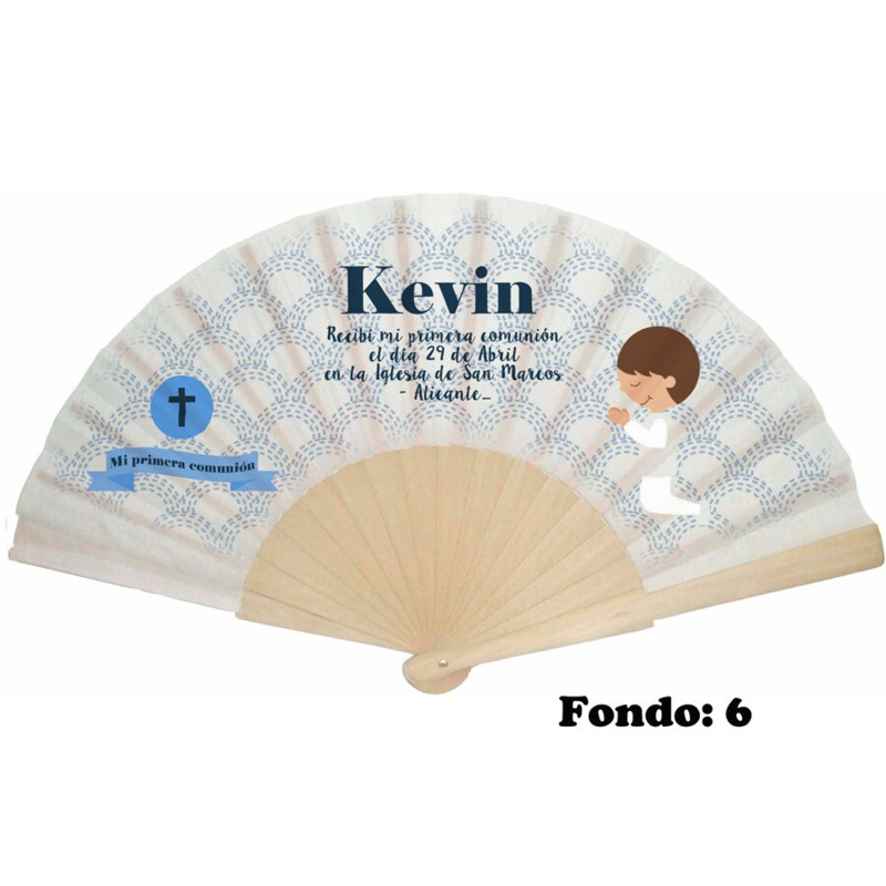 Abanico de comunión niño personalizado con fondos (2)