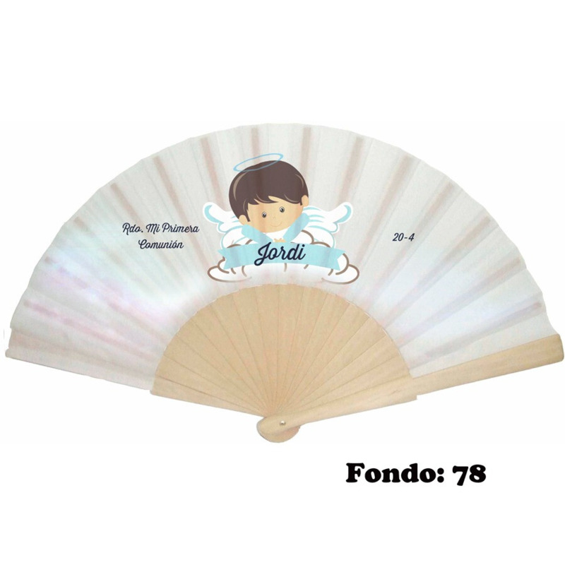 Abanico de comunión niño personalizado con fondos (10)