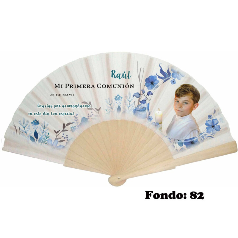 Abanico de comunión niño personalizado con fondos (12)