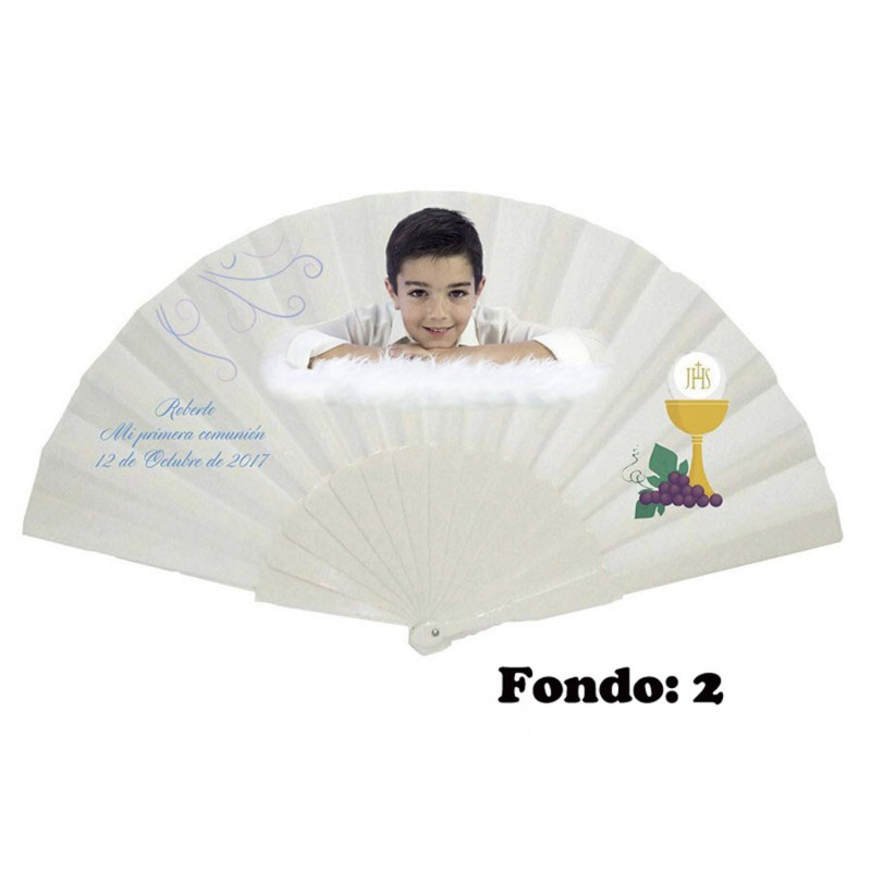Abanico de comunión niño personalizado con fondos (15)