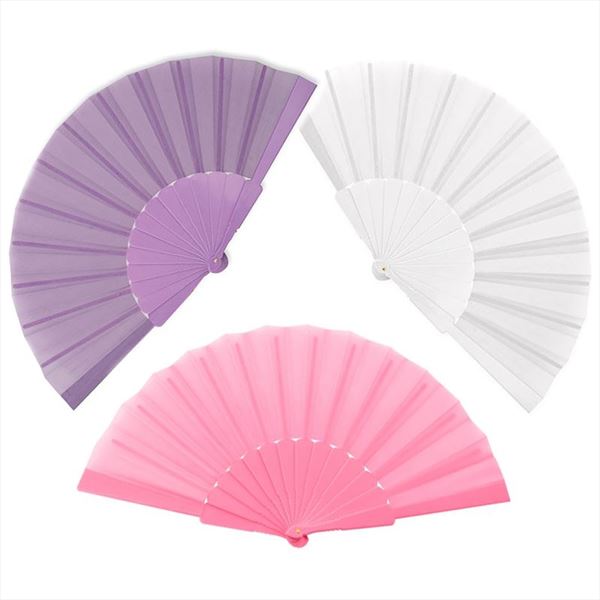 Abanico de PVC y tela en 12 colores personalizable