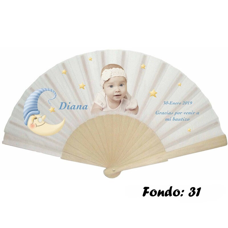 Abanico personalizado de bautizo niña varios modelos (10)