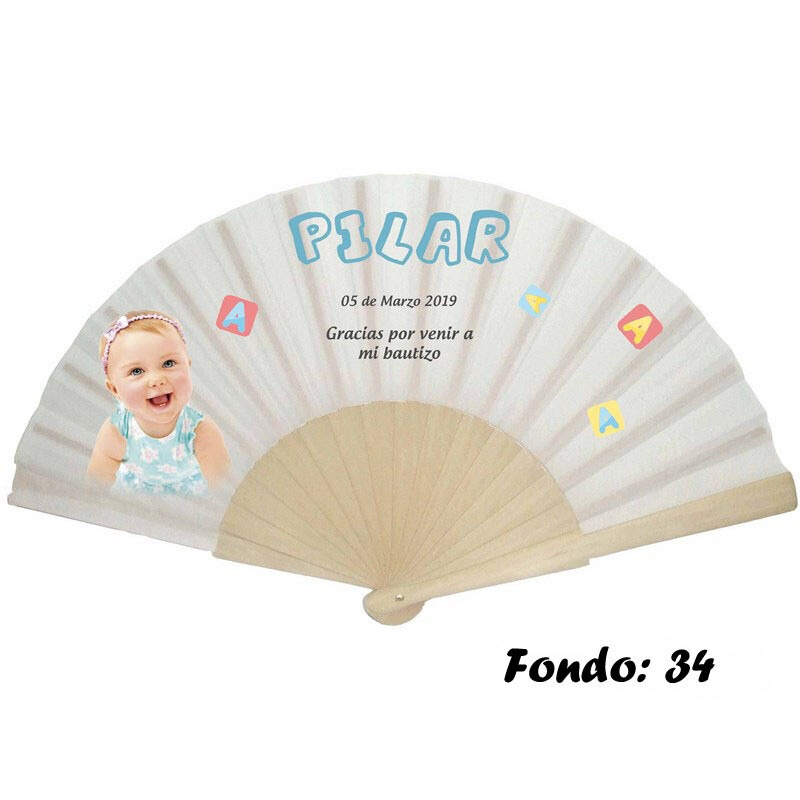 Abanico personalizado de bautizo niña varios modelos (13)