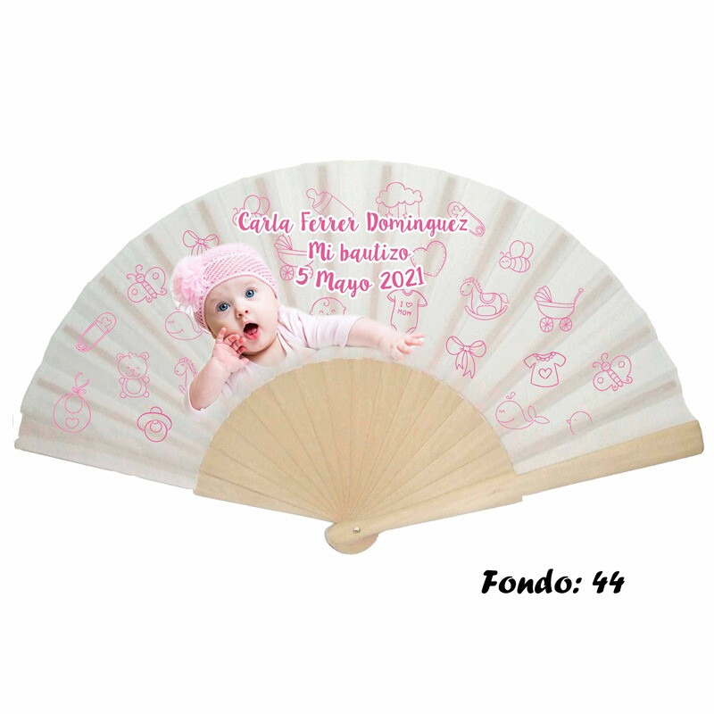 Abanico personalizado de bautizo niña varios modelos (17)