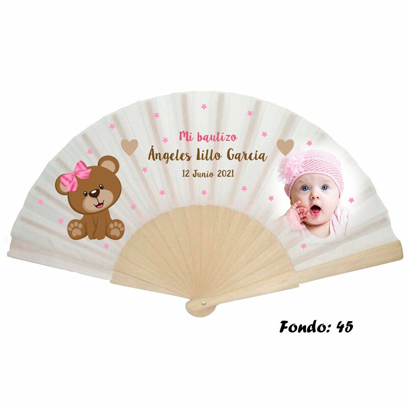 Abanico personalizado de bautizo niña varios modelos (18)
