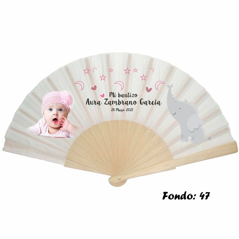 Abanico personalizado de bautizo niña varios modelos (19)