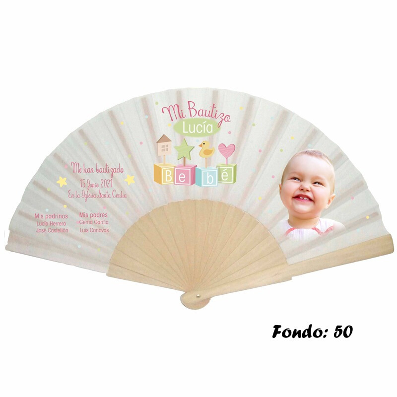 Abanico personalizado de bautizo niña varios modelos (21)