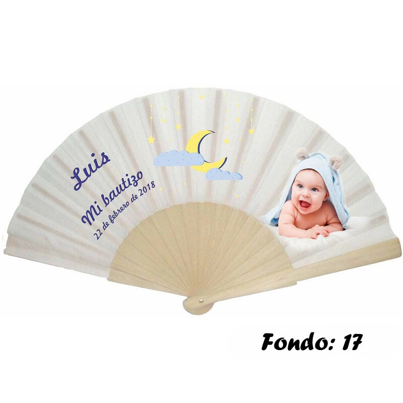 Abanico personalizado de bautizo niño varios modelos (10)