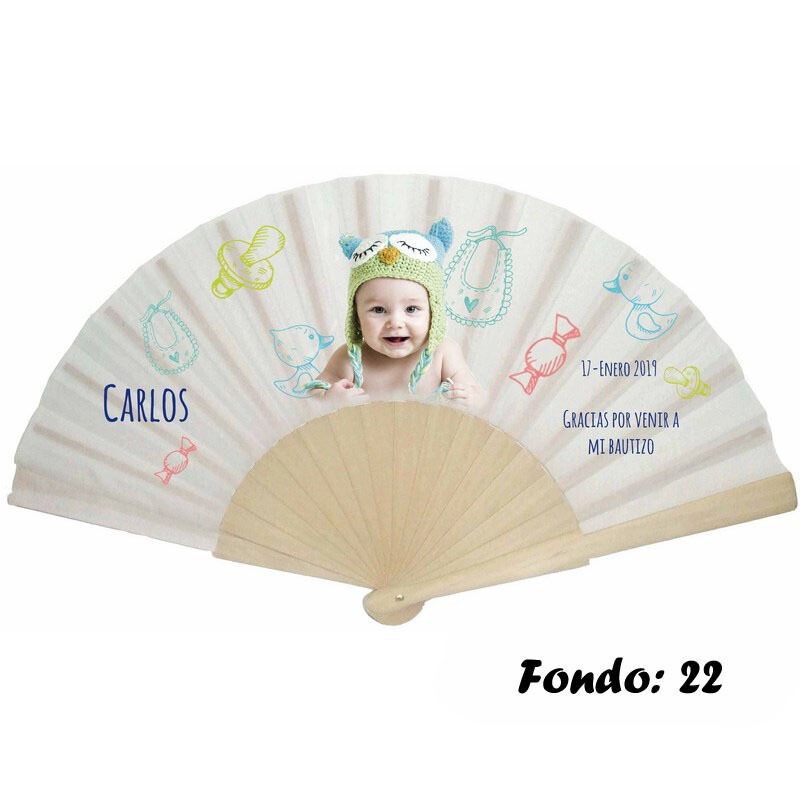 Abanico personalizado de bautizo niño varios modelos (13)
