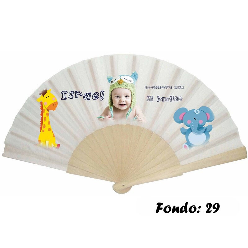 Abanico personalizado de bautizo niño varios modelos (15)