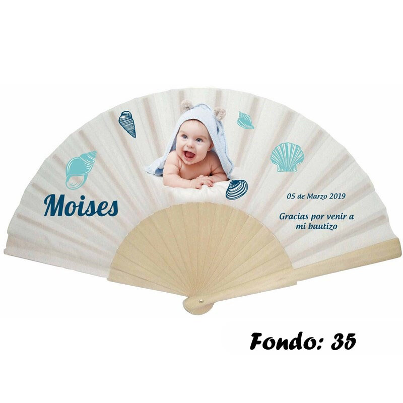 Abanico personalizado de bautizo niño varios modelos (17)