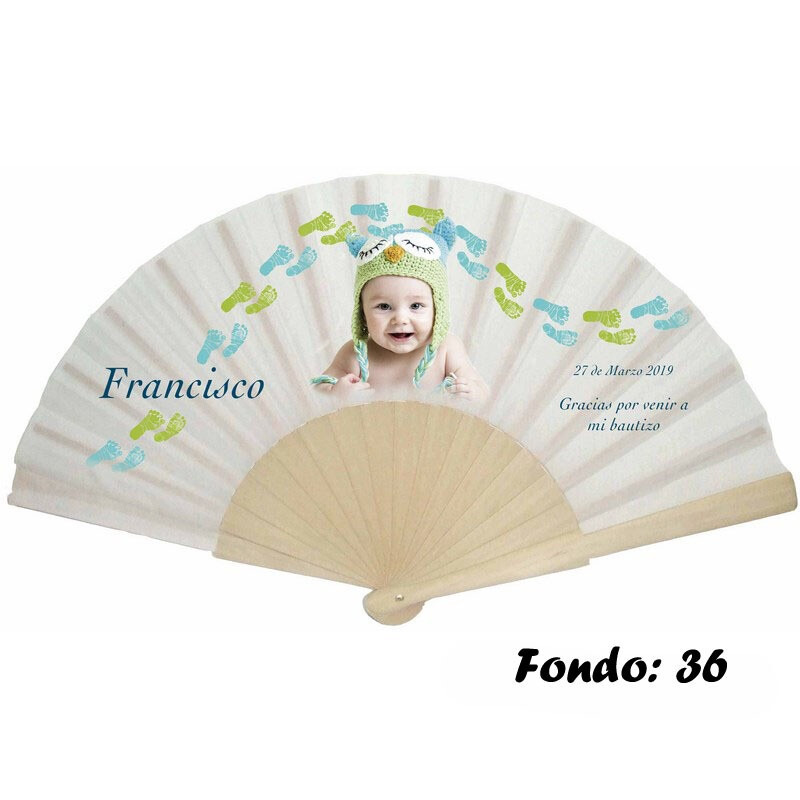 Abanico personalizado de bautizo niño varios modelos (18)