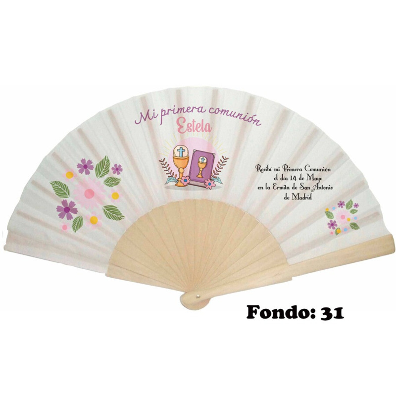 Abanico personalizado de comunión niña (3)