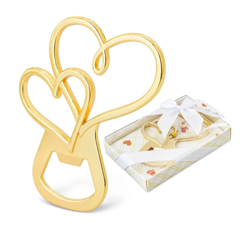 Abrebotellas de corazón dorado