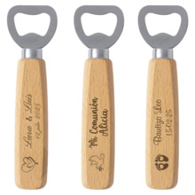 Abridor con mango de madera personalizable