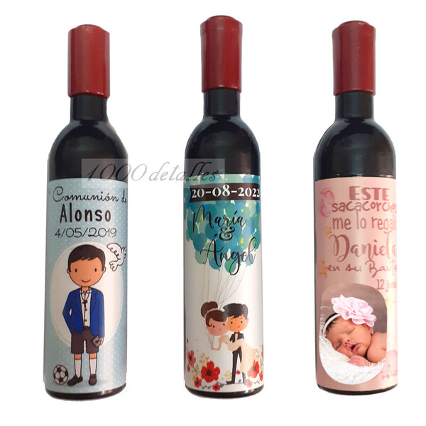 Abridor de botella con imán personalizable. Para boda, comunión o bautizo