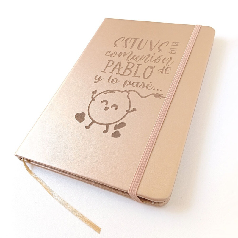 Agenda personalizable dorada