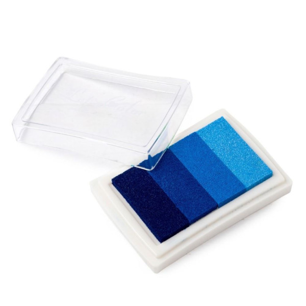 Almohadilla de tinta degradado azul para dedo