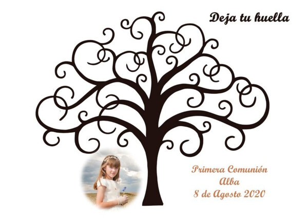 Árbol de huellas personalizado con foto