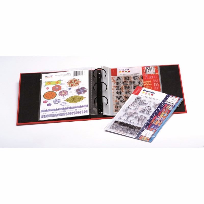 Archivador rojo con fundas 25 x 22