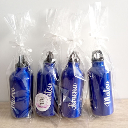 Bidón de aluminio grabado con nombre