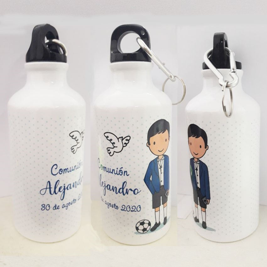 Botellas Comunión Para Agua Metálica Con Adhesivo Decorativo Para Comunión  De Niño