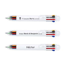 Bolígrafo multicolor con grabado