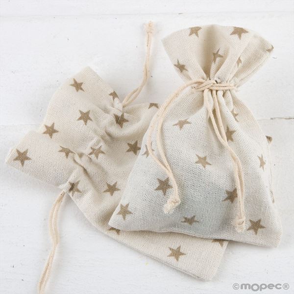 Bolsa algodón estrellas beige