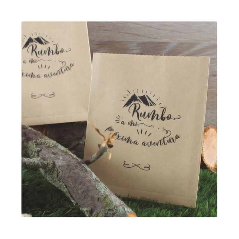 Bolsa kraft con frase Rumbo (2)