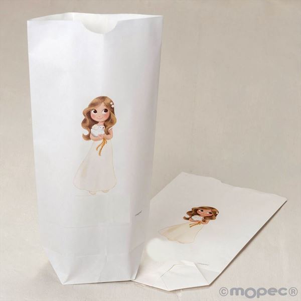 Bolsa papel comunión de niña con paloma