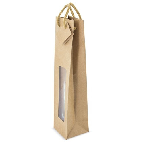 Bolsa para vino Kraft con ventana 75 cl. (1)