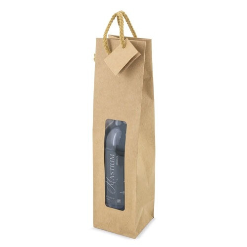 Bolsa para vino Kraft con ventana 75 cl. (2)