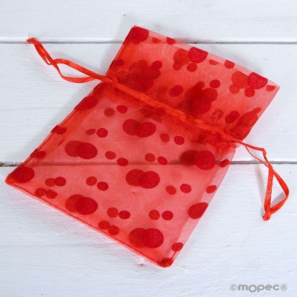 Bolsa topos roja 14x10
