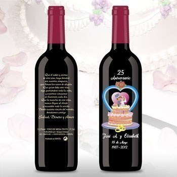 Botella de Vino de 25 aniversario