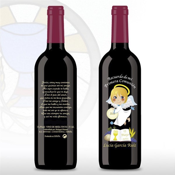 Botella de Vino de ángel y biblia (1)