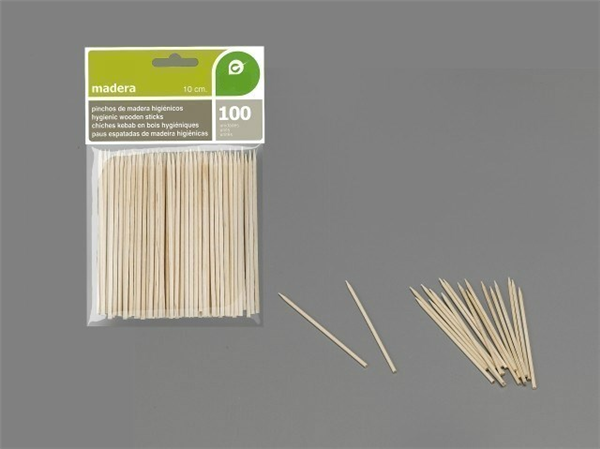 Brochetas de madera pequeñas. Set 100 uds.