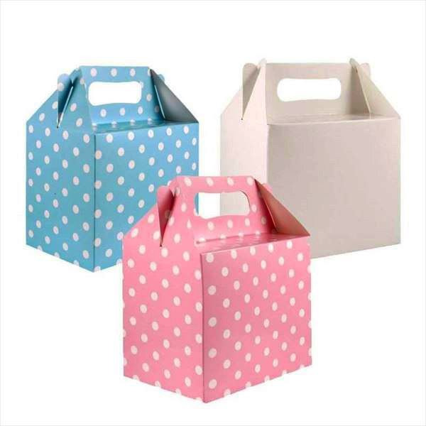 Cajita para detalles con asas de cartón en 3 colores a elegir, regalos