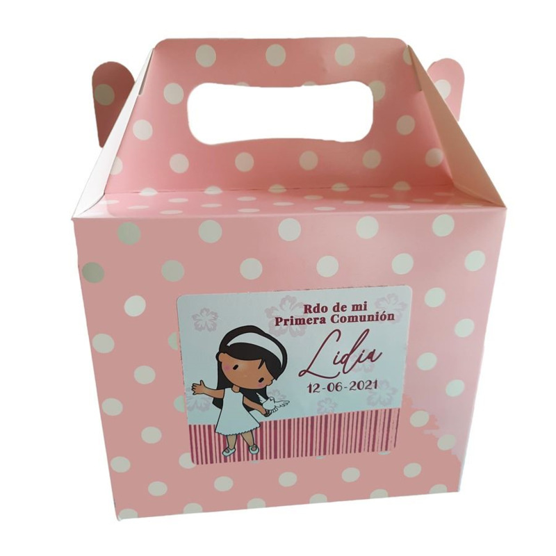 Cajita para detalles con asas de cartón en 3 colores a elegir, regalos (4)