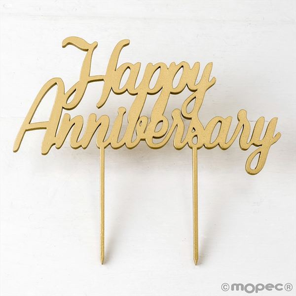 Cake topper de madera Happy Anniversary