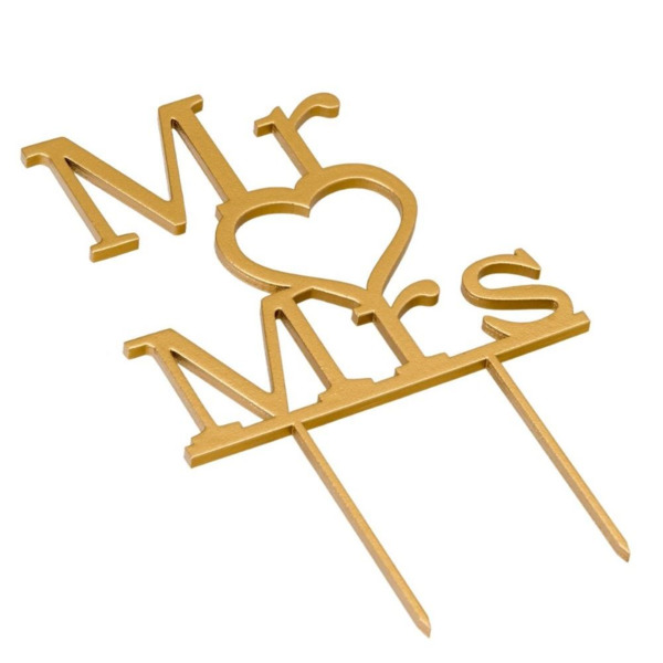 Cake topper de madera para boda Mr & Mrs