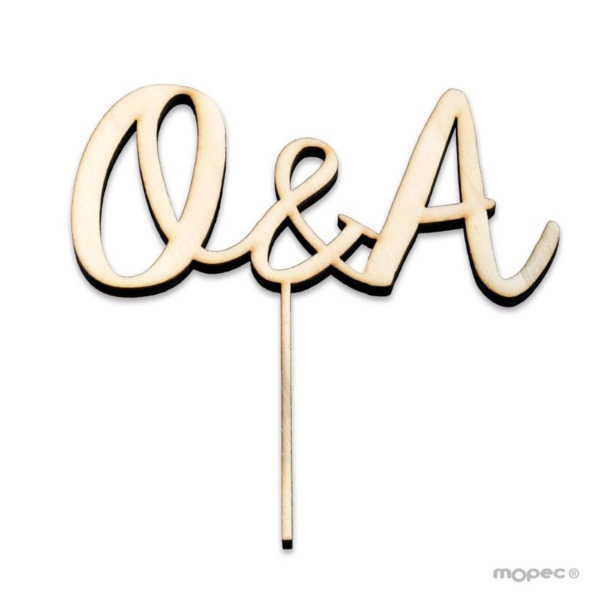 Cake topper madera con iniciales