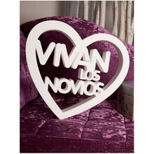 Cartel corazón Vivan los novios en 3 colores