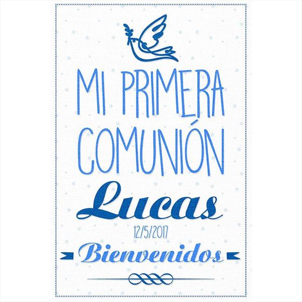 Cartel de comunión niño en PVC con soporte