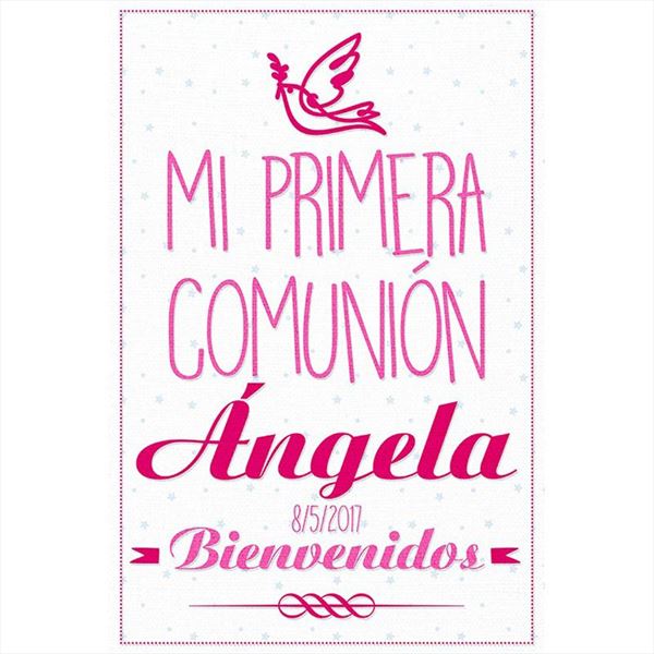 Cartel de comunión niña en PVC con soporte