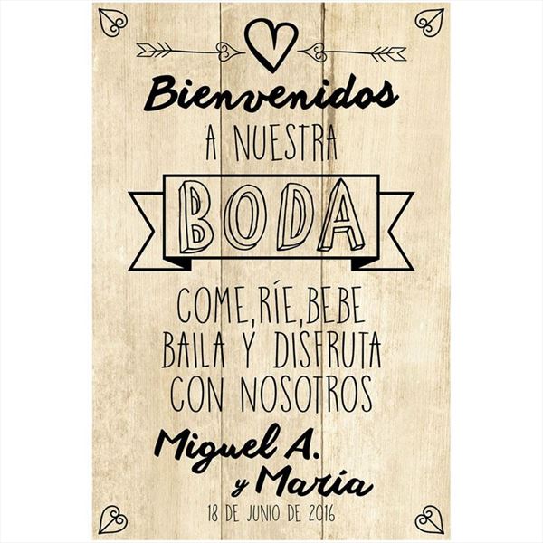 Cartel para Boda de PVC con soporte